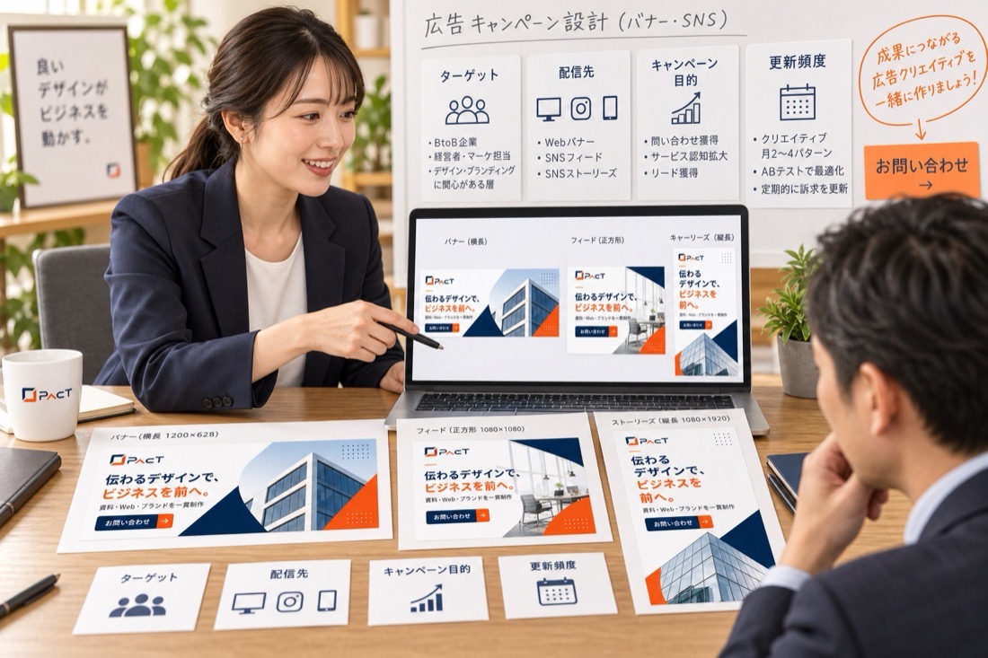 バナー・SNS画像の「話す」の場面の制作イメージ