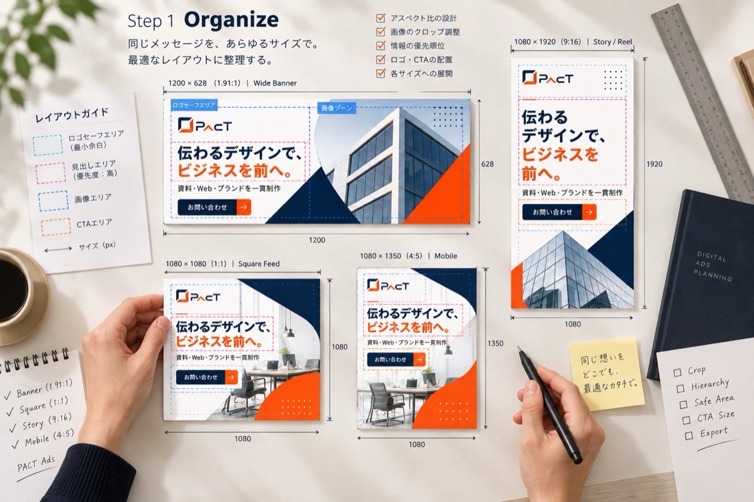 バナー・SNS画像の「整える」の場面の制作イメージ
