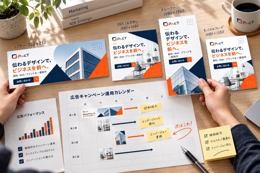 バナー・SNS画像を相談する場面の制作イメージ