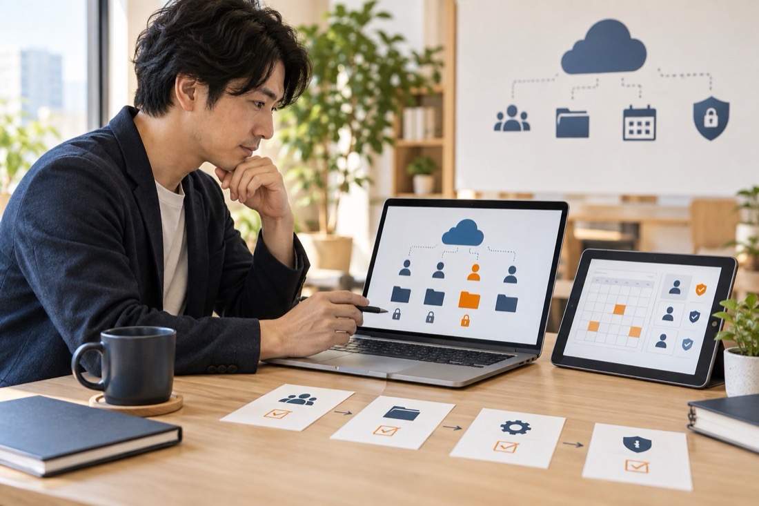 Google Workspace導入の「つくる」の場面の制作イメージ