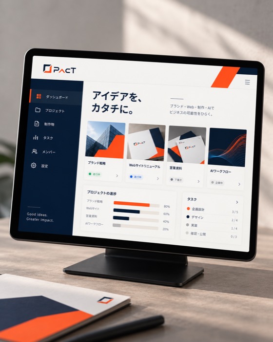 PACTの配色でつくった業務ツール画面の制作イメージ