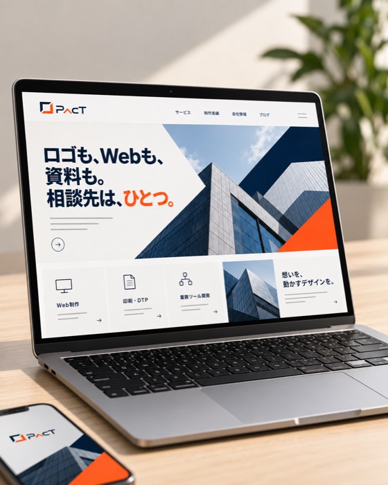 PACTの配色でつくったWebサイトの制作イメージ